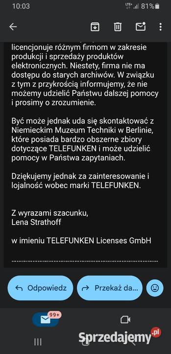głośniki Telefunken L811 Zabytki sprzedam