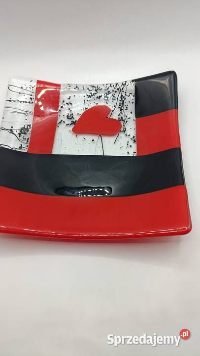 Talerz szklany do serwowania szkło artystyczne