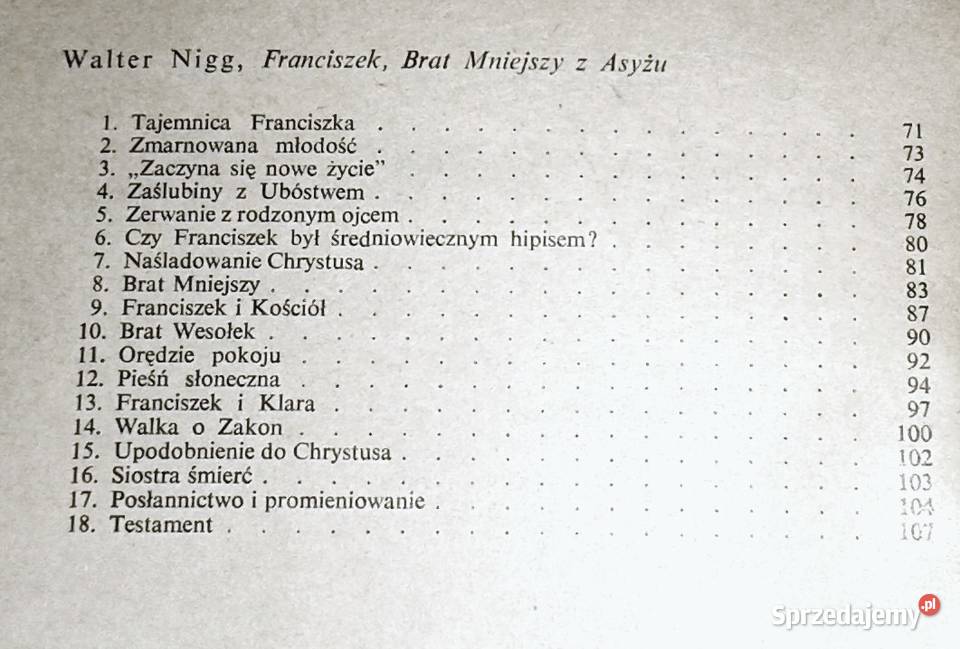 Święty z Asyżu Joseph Lortz Walter Nigg Chełm sprzedam