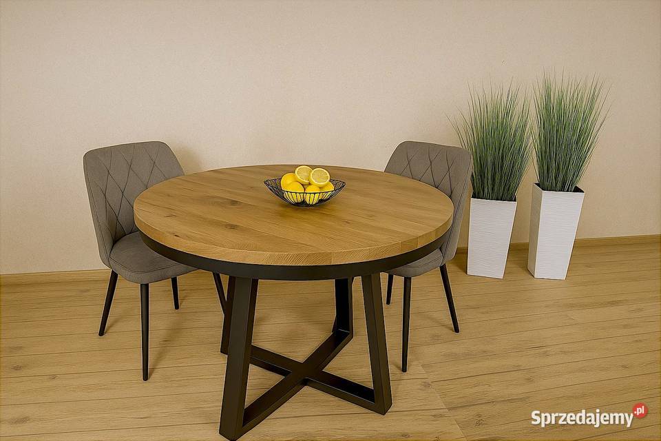 Stół Dębowy Okrągły LOFT 100 Lite Drewno Różne Wrocław
