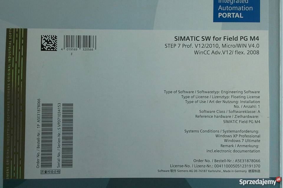 Oprogramowanie SIMATIC STEP 7 Professional Zabrze sprzedam