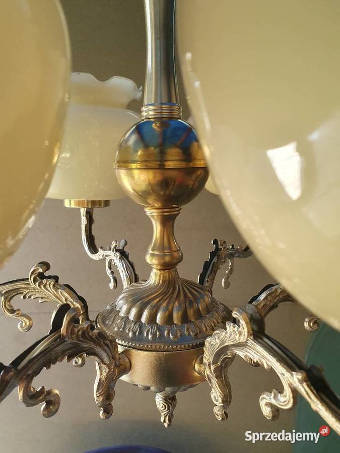 Lampa Żyrandol mosiądz 6 ramienny Siemianowice Śląskie