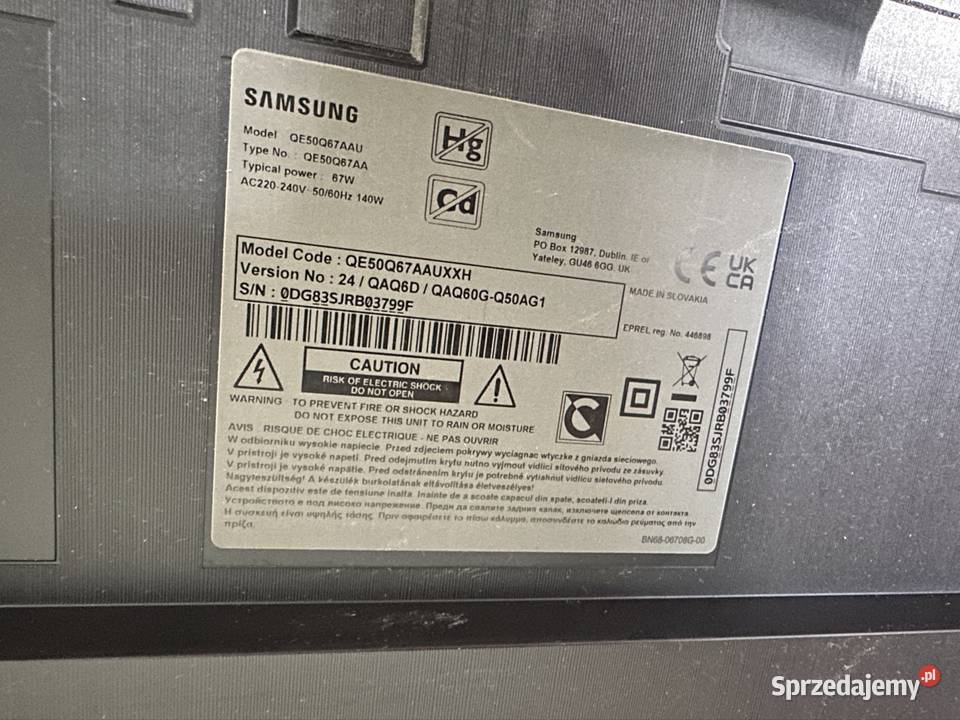 Telewizor Samsung QE50Q67AAUXXH 50 QLED 4K HDMI Chełm