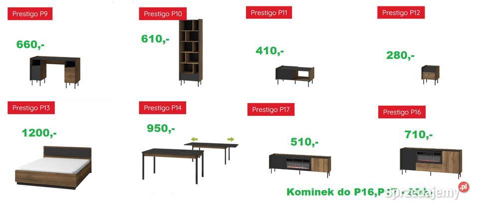 Kolekcja mebli do salonu PRESTIGO Nowość Blizne