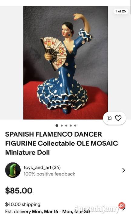 FIGURKA HISZPAŃSKIEJ TANCERKI FLAMENCO