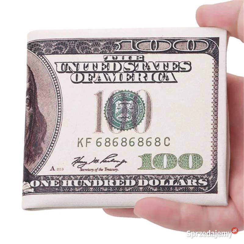 Portfel męski prezent 100 dolar skórzany Dla mężczyzn Limanowa sprzedam