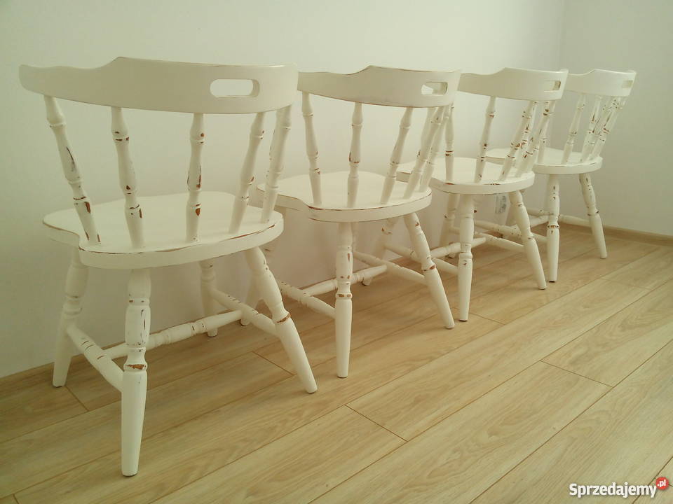 Krzesła drewniane białe Vintage Loft Retro Lublin