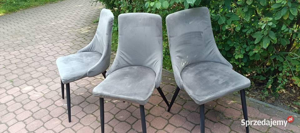Trzy tapicerowane welurowe krzesła HOME mazowieckie Warszawa