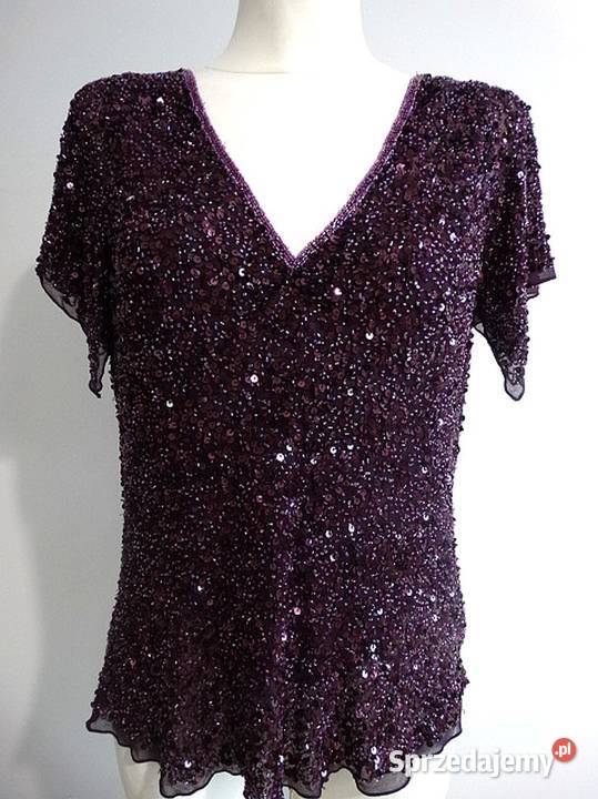 Bluzka Jedwabna 100 Jedwab Balowa Wieczorowa Łomża