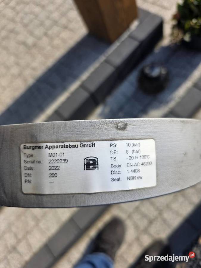 Przepustnicazawór klapowy motylkowy pneumatyczny Brudzew