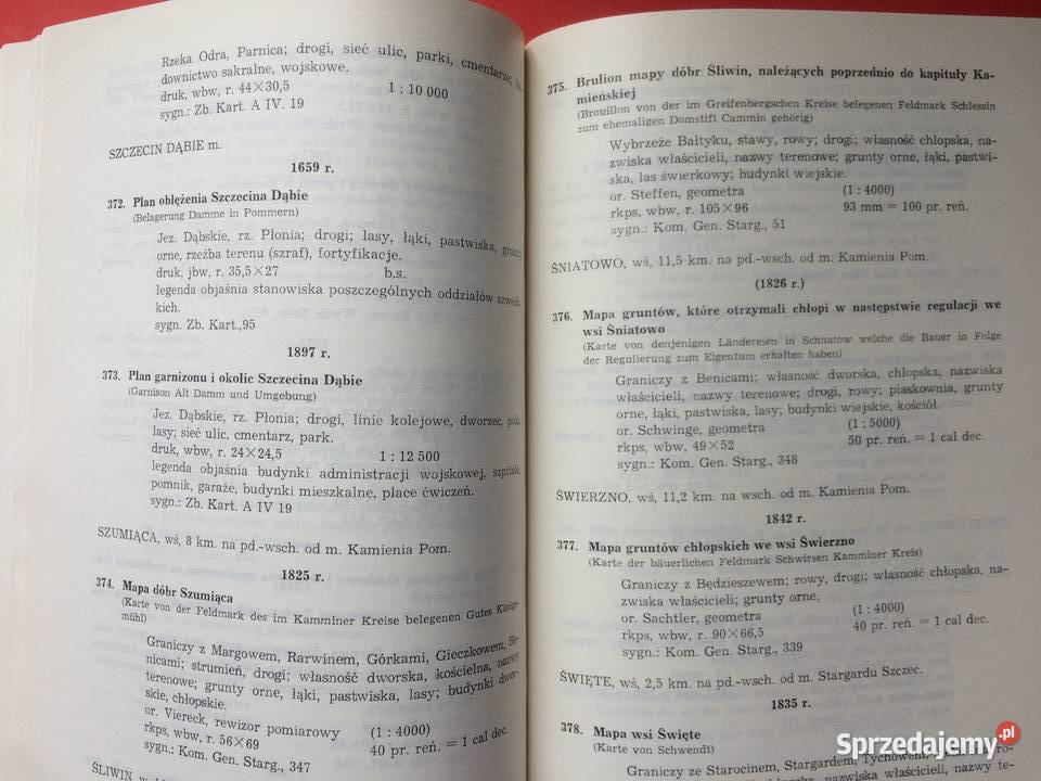 3026 Katalog Planów Miast I Wsi Pomorza Zach Antyki, Sztuka, Kolekcje Szczecin