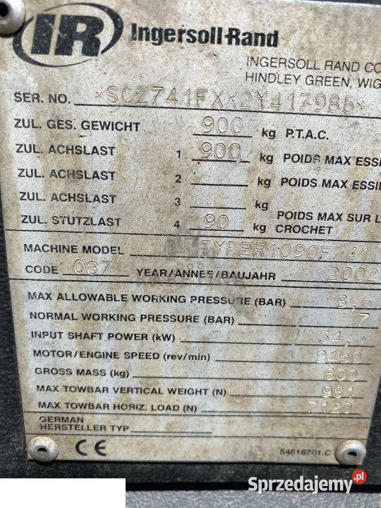 Ingersoll Roll Compressor Kompresor Jastrzębniki