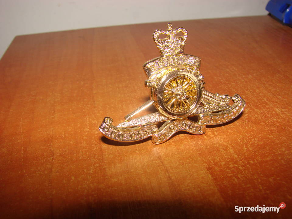 Artyleria Królewska brytyjska odznaka na czapkę Antyki, Sztuka, Kolekcje