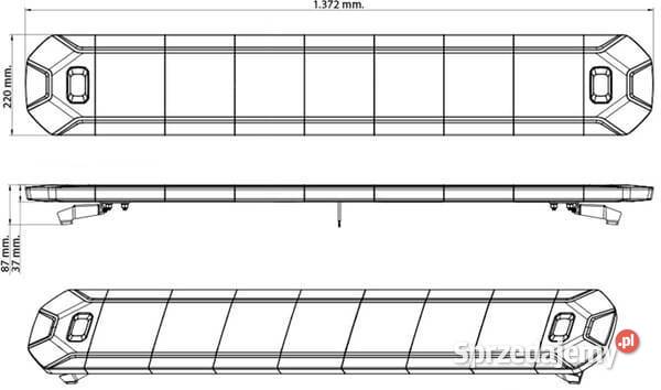 Belka ostrzegawcza LED 195W 1224V pomarańczowa małopolskie Kamionna