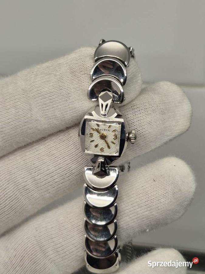Zegarek vintage Bulova 14k białe złoto Chorzów