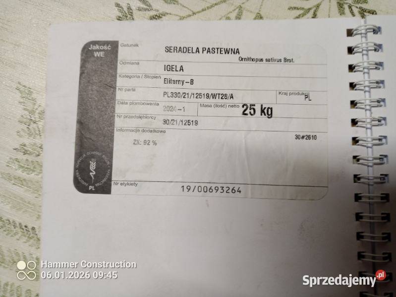 Nasiona seradeli dolnośląskie Lubomierz