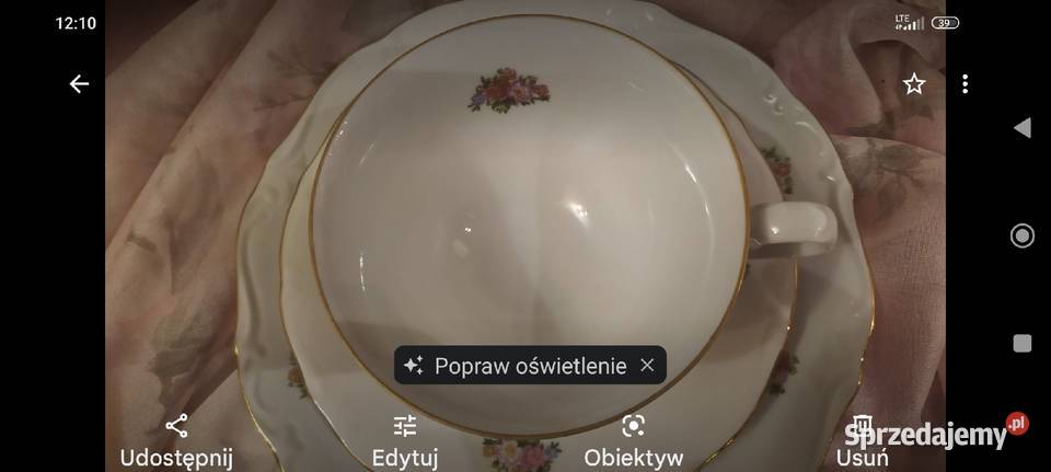 Przepiękny duży zestaw śniadaniowy filiżanka dolnośląskie Wrocław