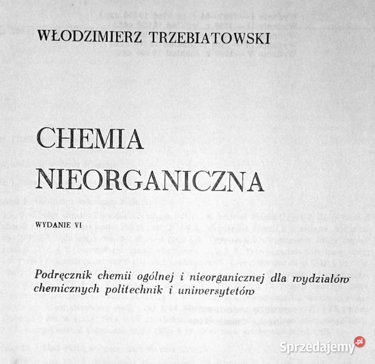 Chemia nieorganiczna Włodzimierz Trzebiatowski Chełm