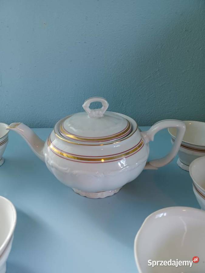 Stara porcelna Bogucice dzbanek 6 filiżanek Łódź