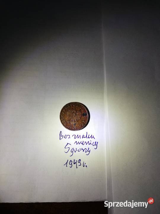 5 groszy z 1949r Bez znaku menicy mazowieckie Warszawa