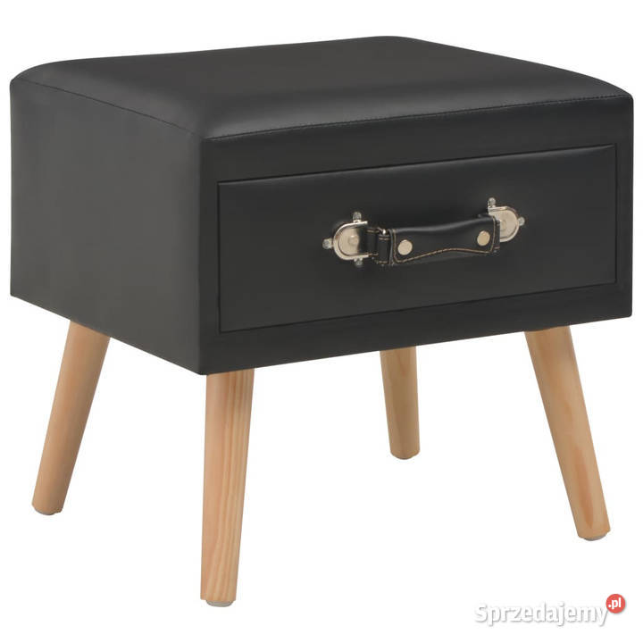 Szafka nocna czarna 40x35x40 sztuczna skóra Szafki Warszawa