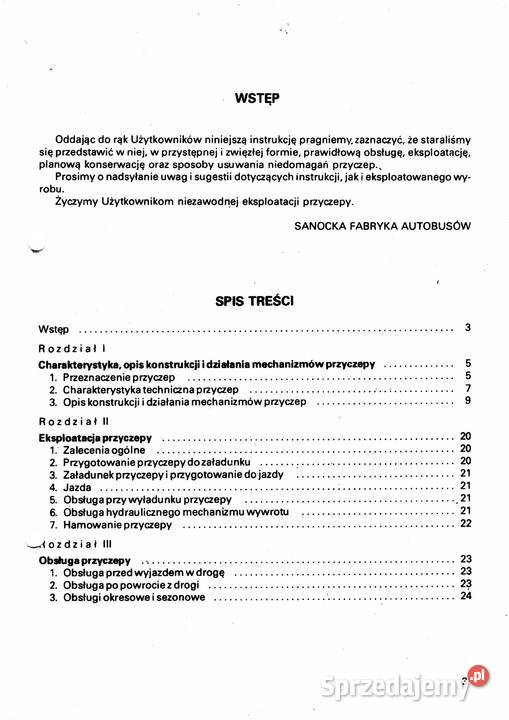Instrukcja obsługi przyczepy Autosan d 46 d47 podkarpackie Stalowa Wola sprzedam