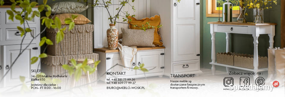 Biała kuchnia drewniana w starym stylu małopolskie Maków Podhalański