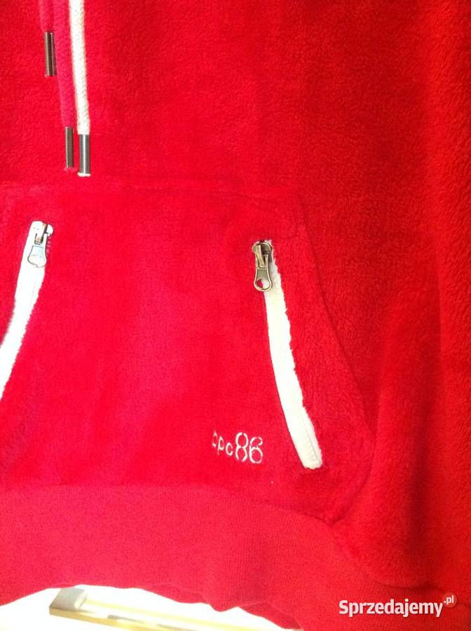 Gruba Bluza Welurowa Czerwona Damska bpc 86 Nowa Sól