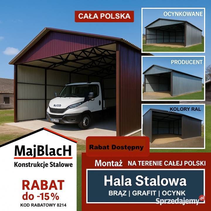 A107Garaż Brązowy Paleta kolorów RAL Blaszak blacha Sprzedaż warmińsko-mazurskie Ostróda