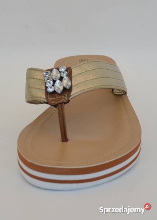 Damskie złote japonki rozmiar 37 Moda i Styl mazowieckie Żyrardów
