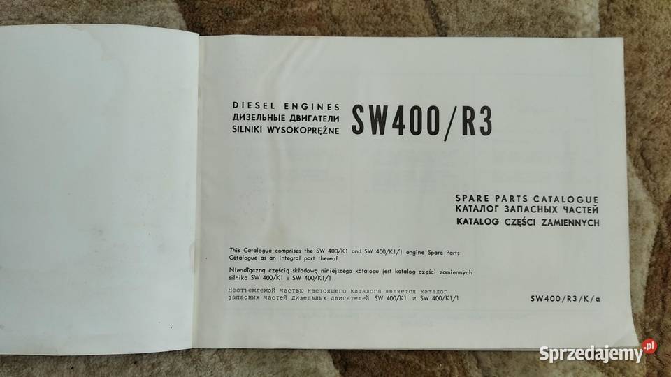 Katalog części silnik ANDORIA SW400 R3 1975 lubelskie
