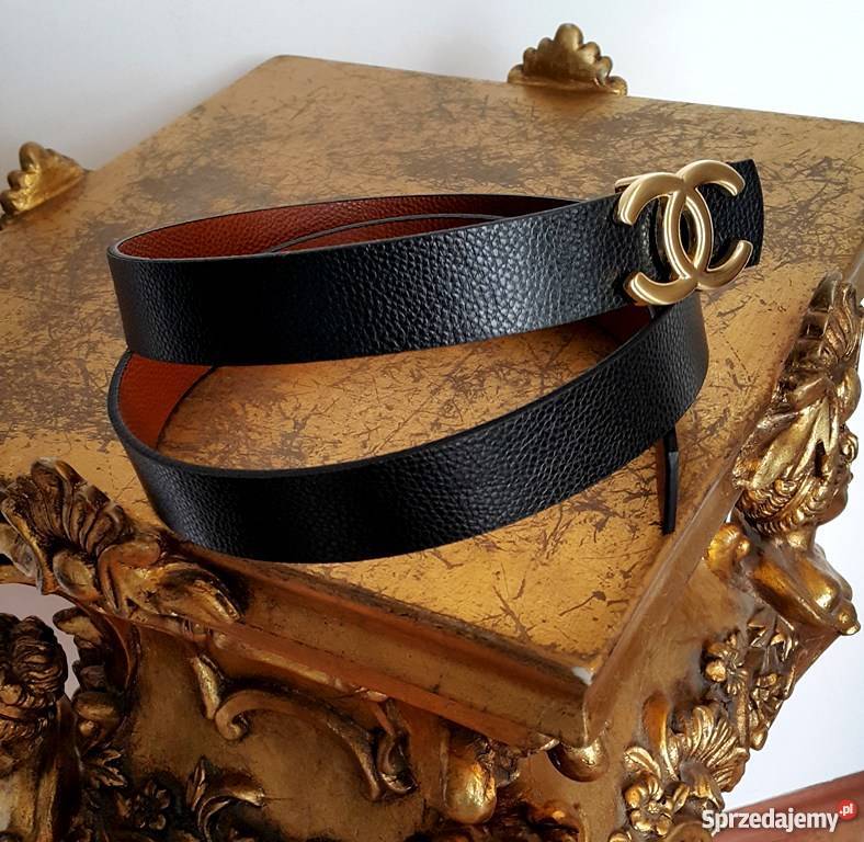 PASEK CHANEL DWUSTRONNY PASEK CC CZARNY RUDY Bydgoszcz