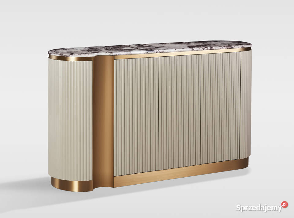 Komoda glamour owalna ryflowana Nutris 158x40x88 Golkowice