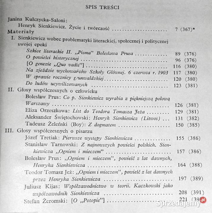 Henryk Sienkiewicz Janina KulczyckaSaloni Chełm sprzedam