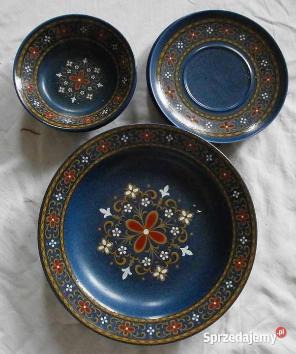 Dekoracyjne Talerze Ceramiczne Komplet Ciemny Kraków sprzedam