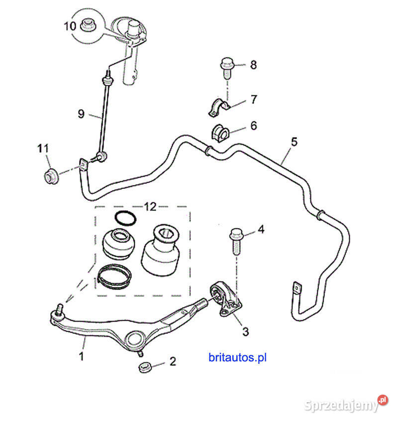 ROVER 75 MG ZT ŁĄCZNIK STABILIZATORA PRZÓD GUMY Zawieszenie i układ kierowniczy