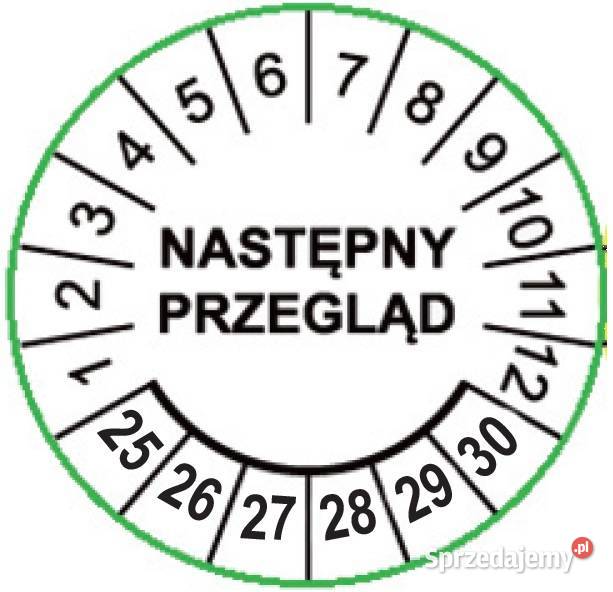 Etykiety inspekcyjne naklejki przeglądów Nowy Sącz