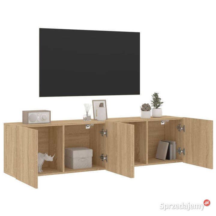 Ścienne szafki TV 2 dąb sonoma 80x30x41 WM836957 Warszawa