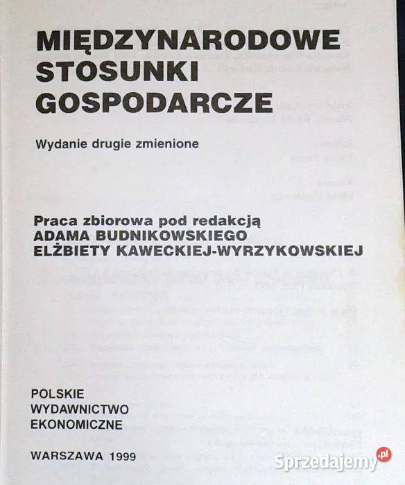 Międzynarodowe stosunki gospodarcze Adam