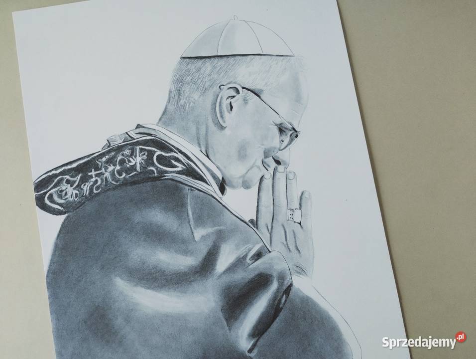 Leon XIV papież portret w ołówku Robert Prevost małopolskie Jawiszowice sprzedam
