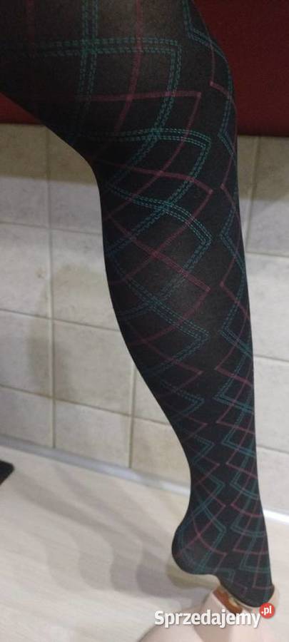 Rajstopy we wzory na czarnym tle Company Fashion Dla kobiet Lublin sprzedam