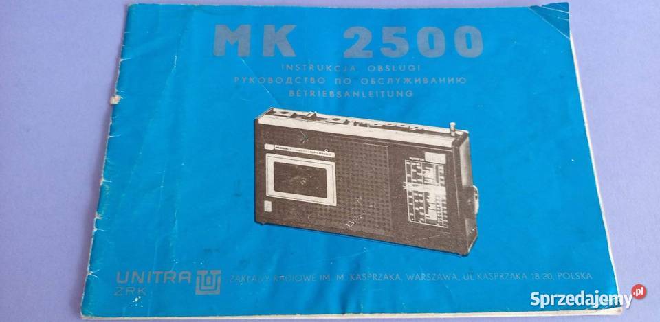 KASPRZAK Unitra MK 2500 instrukcja obsługi PRL vintage