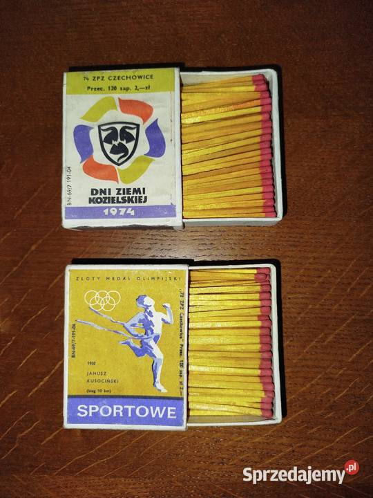 Kolekcjonerskie duże pudełka zapałek z PRL z Opole
