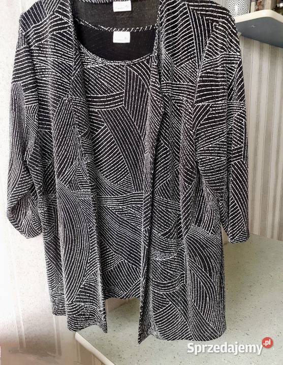 Komplet damski dwuczęściowy bluzka z narzutką