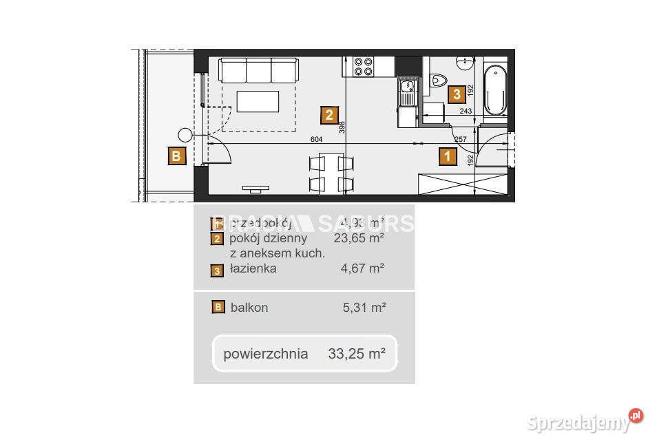Mieszkanie Kraków Babińskiego 3325 metrów 1 pok 18900zł/m2 sprzedam
