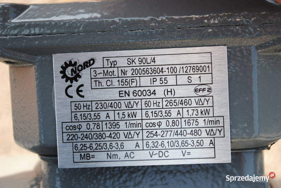 Motoreduktor kołnierzowy 15kw 64obrmin NORD