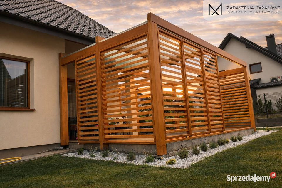 Zadaszenie tarasu Nowoczesna pergola I Drewno i małopolskie Nowy Sącz