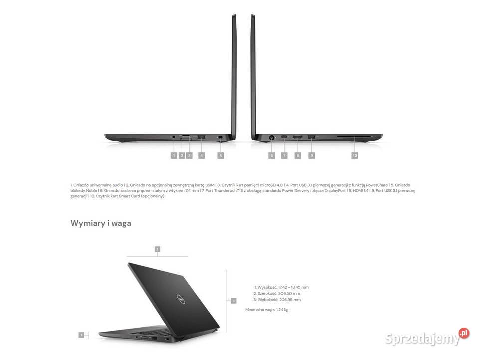 DELL Latitude 133 7300 Windows 11 intel i5 SSD Komputery i Akcesoria Chełm