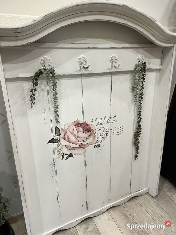 Wieszak dębowy garderoba shabby chic Żary