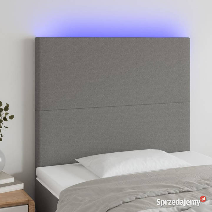 Zagłówek do łóżka z LED ciemnoszary 90x5x118128 mazowieckie Warszawa
